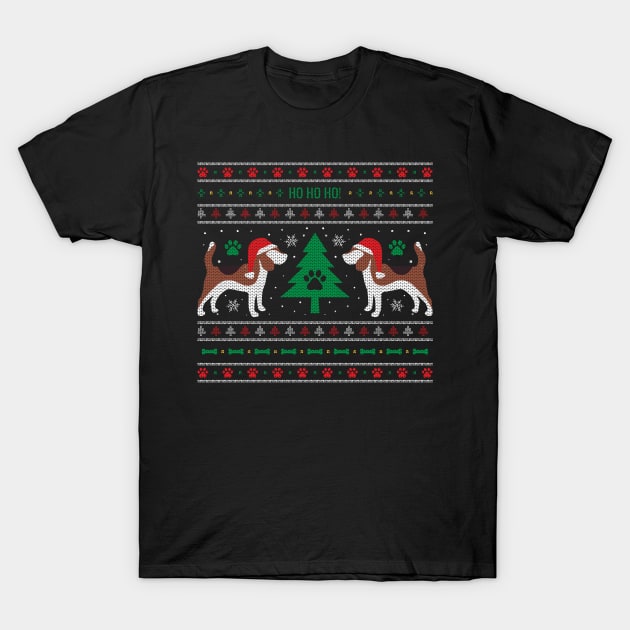 Beagle Ugly Christmas Sweater Funny Christmas Gift T-Shirt by CatRobot